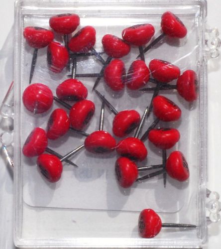 Numbered Map Tacks - Red With Black numbers (4 boxes of 25: numbers 1-100)