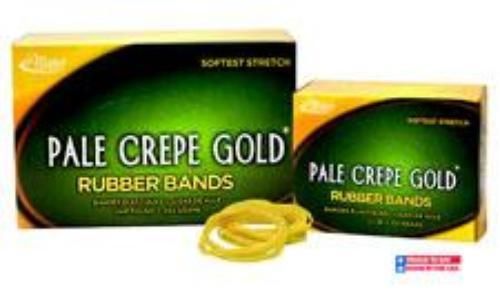 Alliance pale crepe gold rubber bands #64 1/4 pound box 3-1/2&#039;&#039; x 1/4&#039;&#039; for sale