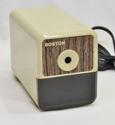 BOSTON Hunt Electric PENCIL SHARPENER Model 18 Made in USA Wood Grain