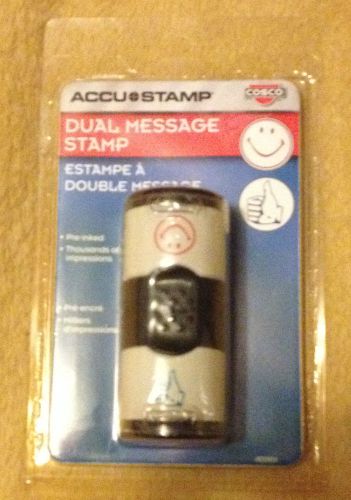 Cosco AccuStamp Pre-Inked Dual Message Blue Thumbs Up &amp; Red Smiley Face (032934)
