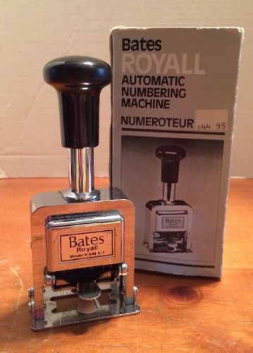 Bates Royall Automatic Numbering Machine (Numeroteur) RNM6-7 w/Box