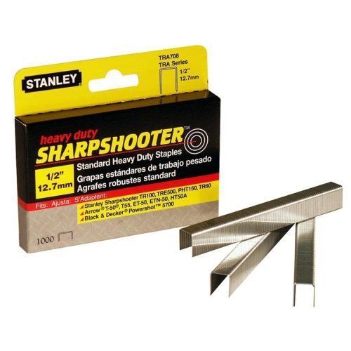 Stanley  sharp shooter heavy duty 1/2&#034; staples 1000pk - bostra708t free shipping for sale
