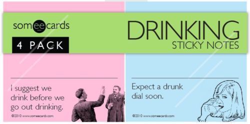 Someecards &#034;Drinking&#034; Sticky Notes - 4 pack NEW SEALED SE402003