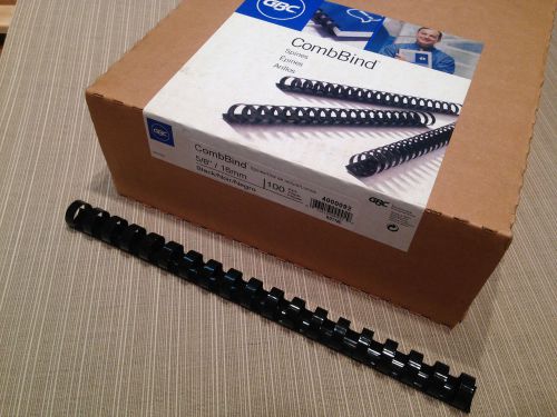 1/2&#034; Plastic Comb Binding Combs Black - 100 per box