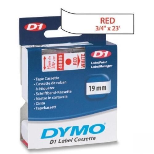 Dymo d1 45805 tape - 0.75&#034; width x 23&#039; length - 1 roll - white for sale