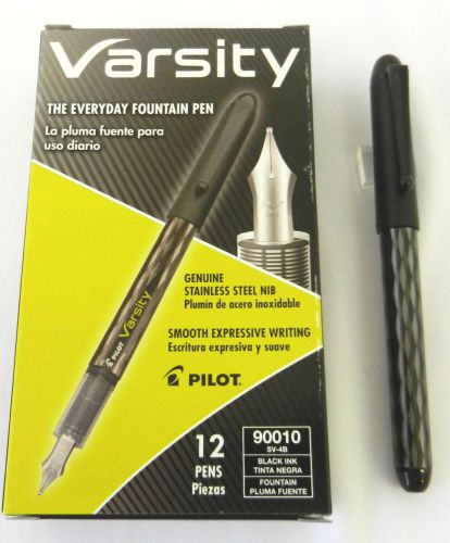 Pilot Varsity Disposable Fountain Pen BLACK - 12 Per Box #90010