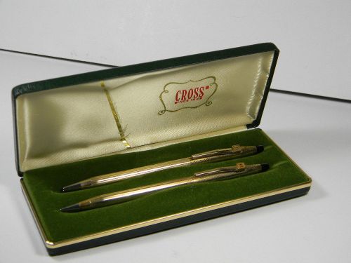 Cross 1/20 10k GF Gold and Jewel Pen Pencil Set with Letter H