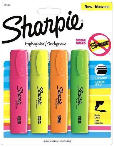 Sharpie smear guard blade highlighter - chisel marker point style - (san1825633) for sale