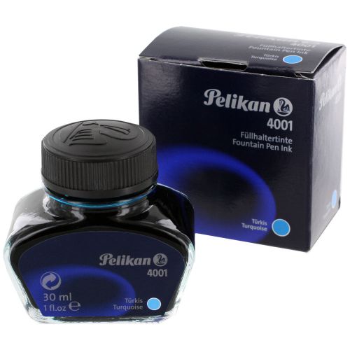 Pelikan 4001 fountain pen ink bottle, 30ml (1 fl. oz) turquose, each (311894) for sale