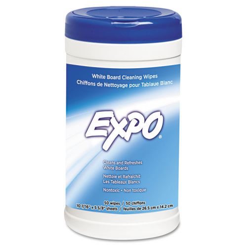 Expo White Board Care Cleaning Wipes, White, 8&#034; x 5.5&#034;, 50/Pack
