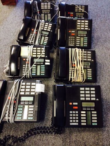 Nortel Meridian 824 PBX;eight Black M7310  Telephones Sets Star Talk Fkash VM