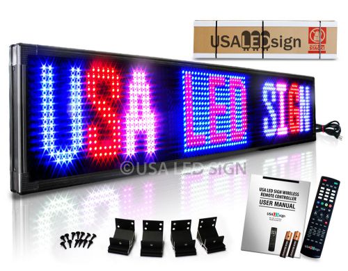 TRI COLOR LED SIGN 53&#034;x15&#034; 20MM OUTDOOR PROGRAMMABLE SCROLLING MESSAGE OPEN NEON