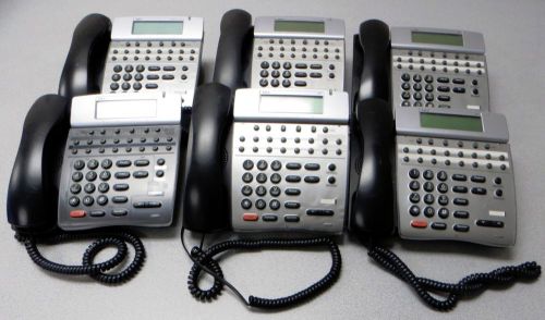 Lot of 6 nec dterm ip itr-16d-3 (bk) tel business telephones for sale
