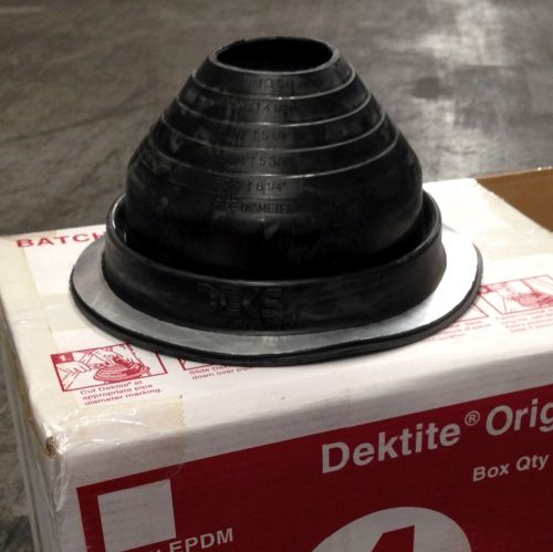 No 4 BLACK EPDM Pipe Flashing Boot by Dektite for Metal Roofing