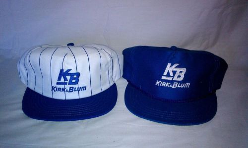 Lot of 2 Kirk &amp; Blum VTG 90s Royal blue and Pinstripe hats clean Columbia, TN