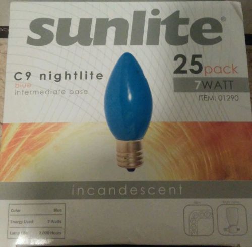 Sunlite 7CA/B Incandescent 7-Watt, Intermediate Base,Nightlite Bulb color blue