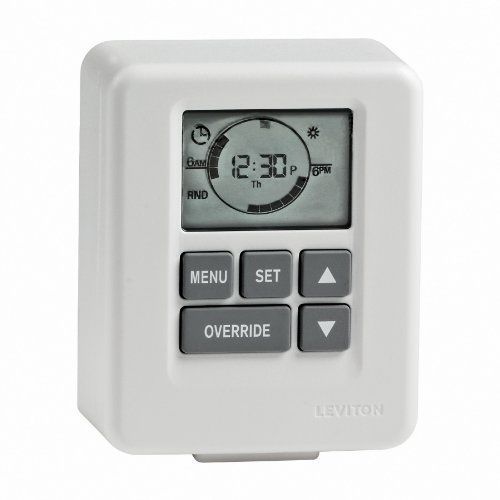 Leviton lt112-10w 1000-watt advanced digital plug-in timer with grounded plug for sale