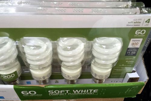 Ecosmart 14-Watt Soft White Compact Fluorescent Light Bulbs CFL 4-Pack 60W Eqv.