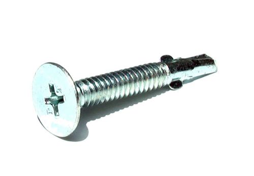 Qty 50 #10-24x 1.4&#034; 0.187&#034; phillips wafer head winged self drilling screw zinc for sale