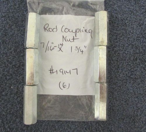 Crown bolt 19147 7/16&#034; x 1-3/4&#034; lot of 6 rod connector coupling nut new  a1-30 for sale