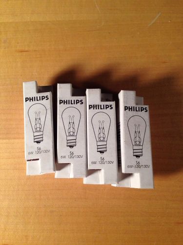 Pack 4 GE Lighting - 6S6 120V Miniature Bulb 6W (Candelabra-E12) Lamp