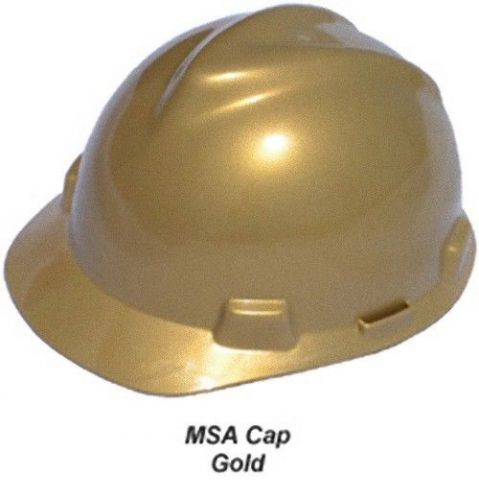 New msa v-gard cap hardhat with swing suspension gold for sale