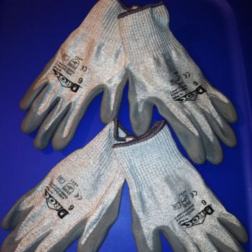 ROC BY MAGID #4541 Size -6 Polyurethane/Polyester Gloves *2 Pair* Coated/Fitted