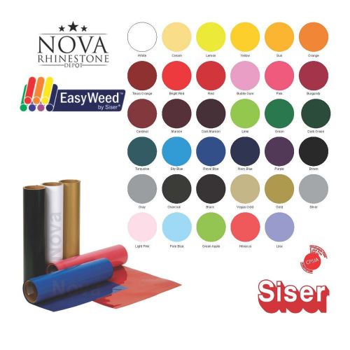 Siser easyweed heat transfer 15&#034;x 12&#034; (1 foot) choose from 35 colors your choice for sale
