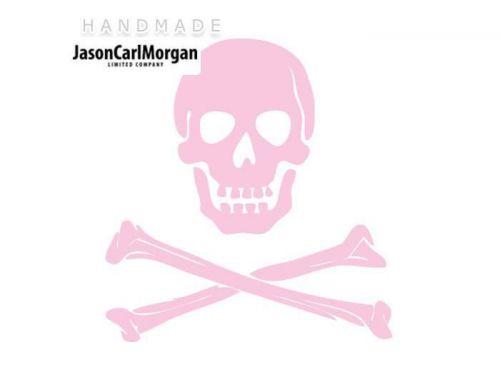 JCM® Iron On Applique Decal, Skull and Bones Soft Pink