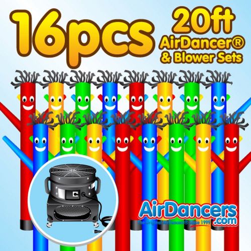 16 pack | 20ft airdancer &amp; blower sets for sale