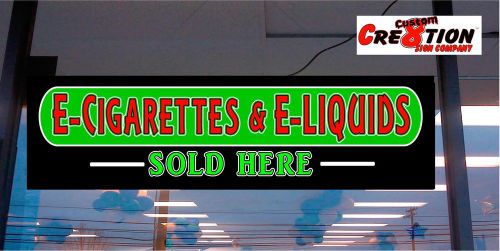 Led light box sign - e-cigarettes &amp; e-liquids sold here - 46&#034;x12&#034; window sign for sale