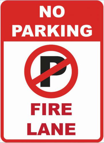 5 - no parking fire lane sign 7x10 fire warning business store home driveway new for sale