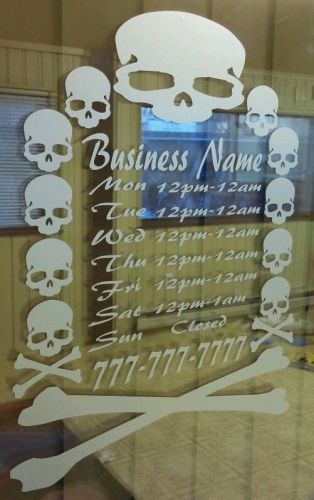 2 x Business hours vinyl decal graphics tattoo mechanic shop 14&#034;x11&#034;
