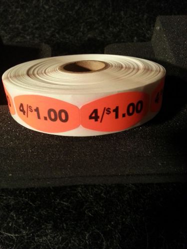 1.5&#034; x .75&#034; 4/$1.00 LABELS 1000 ea PER ROLL 1M/RL free shipping STICKERS