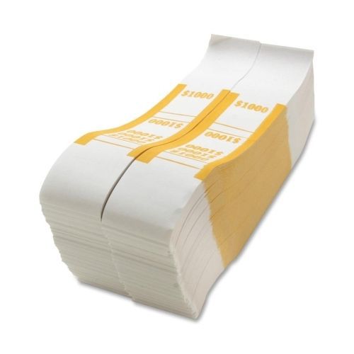Sparco $1000 Bill Strap - 1000 Wrap(s) - Kraft - Yellow