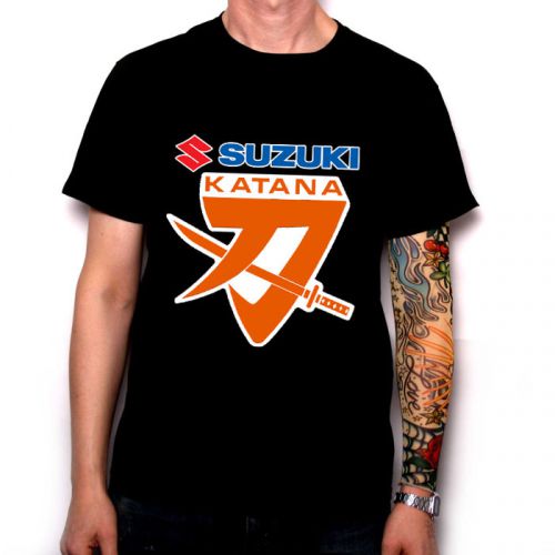Suzuki Katana Motorcycle Art Logo Black Mens T-SHIRT Shirts Tees Size S-3XL