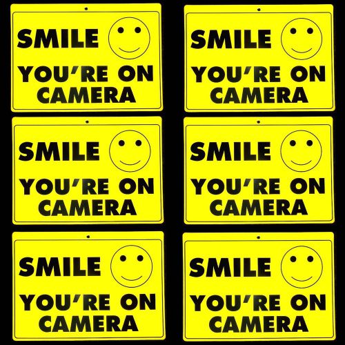 LOT OF SMILE YOURE ON VIDEO SECURITY CAMERAS RECORDING IN USE WARNING YARD SIGNS