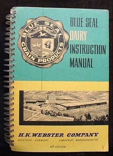 Blue seal dairy instruction manual 1956 management cows for sale