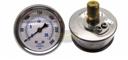 Liquid filled 300 psi air pressure gauge center back mount mnt with 2.5&#034; face for sale