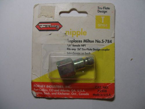 New forney tru-flate 12-134 air line compressor 1/4&#034; male nipple hose fitting for sale