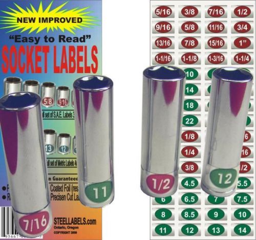 Tool labels for metric &amp; sae socket sets &amp; other tools for sale