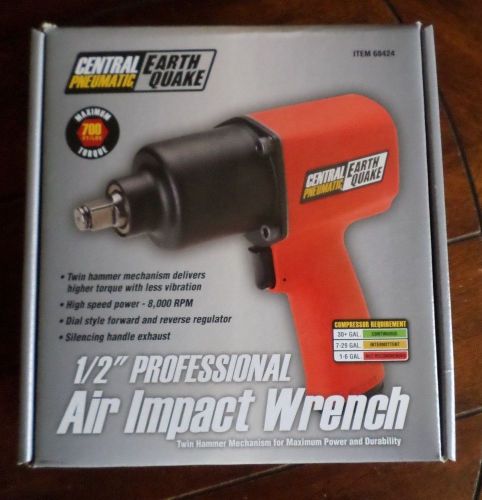 New Central Pneumatic Earth Quake 1/2&#034; Professional Air Impact Wrench! #68424
