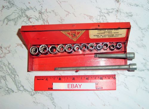 Socket set, 1/4 inch drive, Industro and various