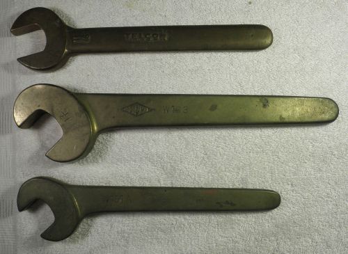 3 Vintage  Non sparking wrenches Bronze-Ampco 1 7/16 and 1 1/8 and Telecon 11/16