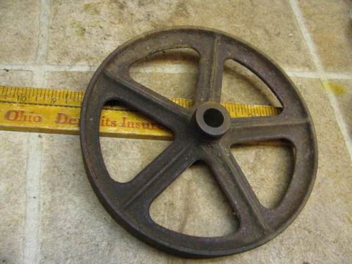 Vintage Cast Iron Wheel Pulley Mini Hit Miss Engine Cart Steampunk Machine Age