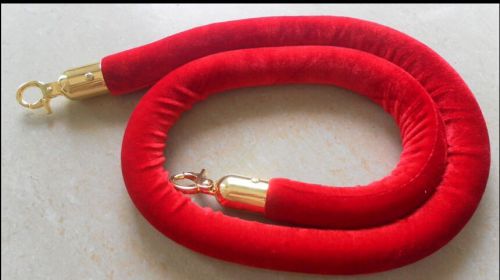 Red Velvet Soft Rope For Crowd Control Stand Barriers Queue Barriers 60&#034; 1.5M