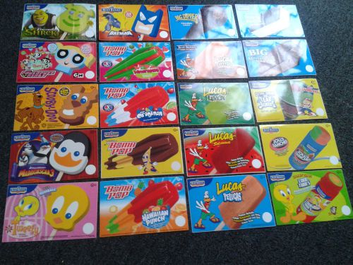 Ice cream truck decals-Stickers Batman,Scooby-Doo,Shrek,Tweety,Lucas lot of 20