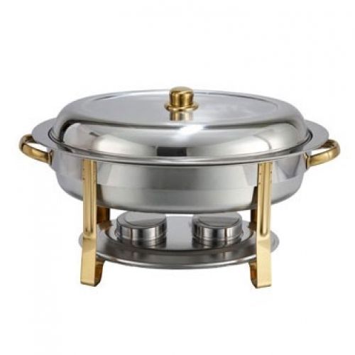 202 Oval 6 Qt. Chafer with Gold Accents