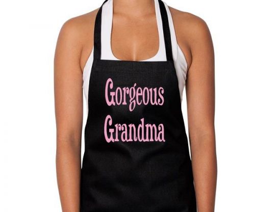 Gorgeous Grandma Mother&#039;s Day Print Black Apron Annabel Trends Brand New