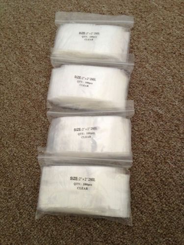 Lot Of 400 Clear 2&#034;X2&#034; Plastic Bags